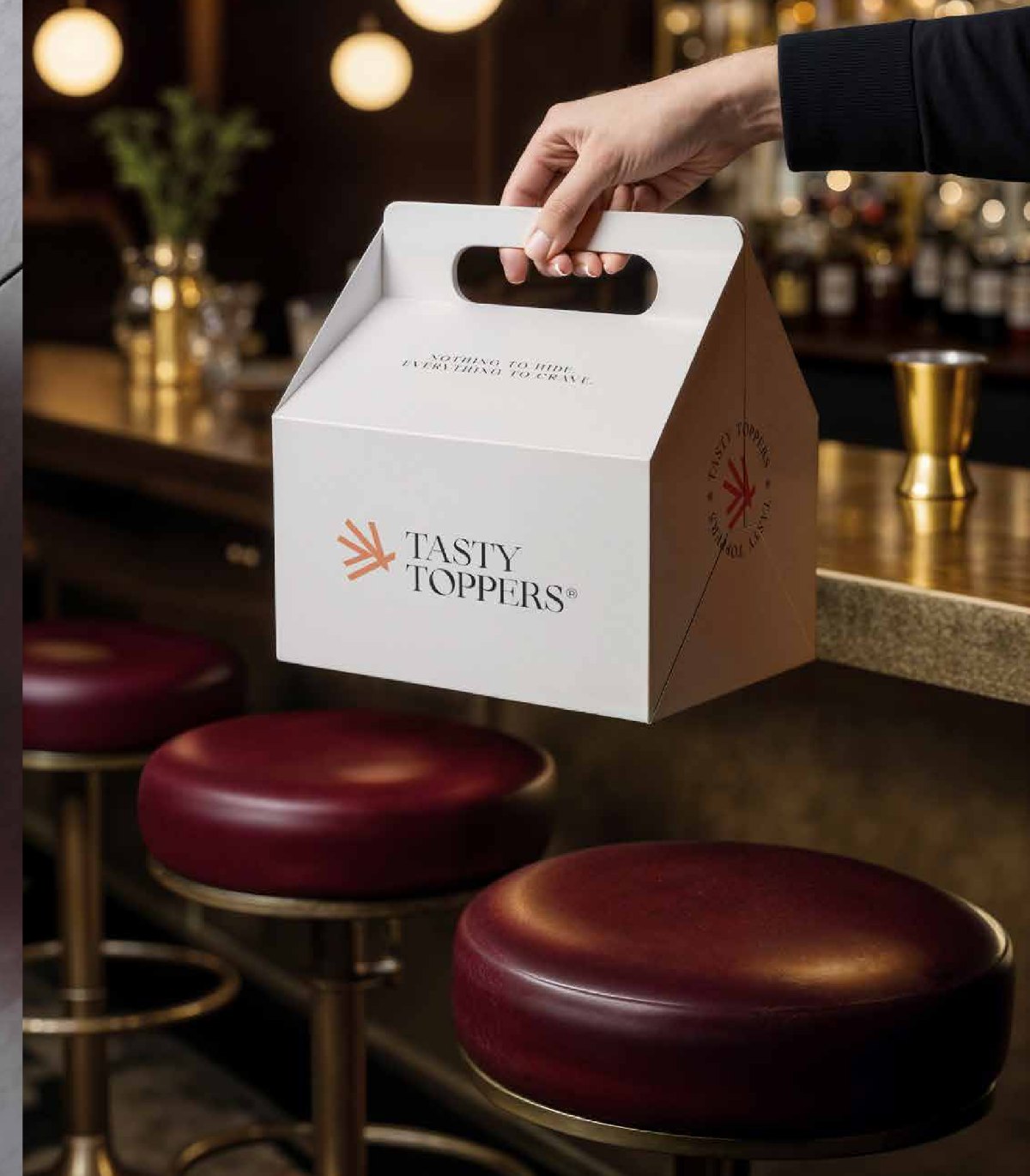 Tasty Toppers takeaway box